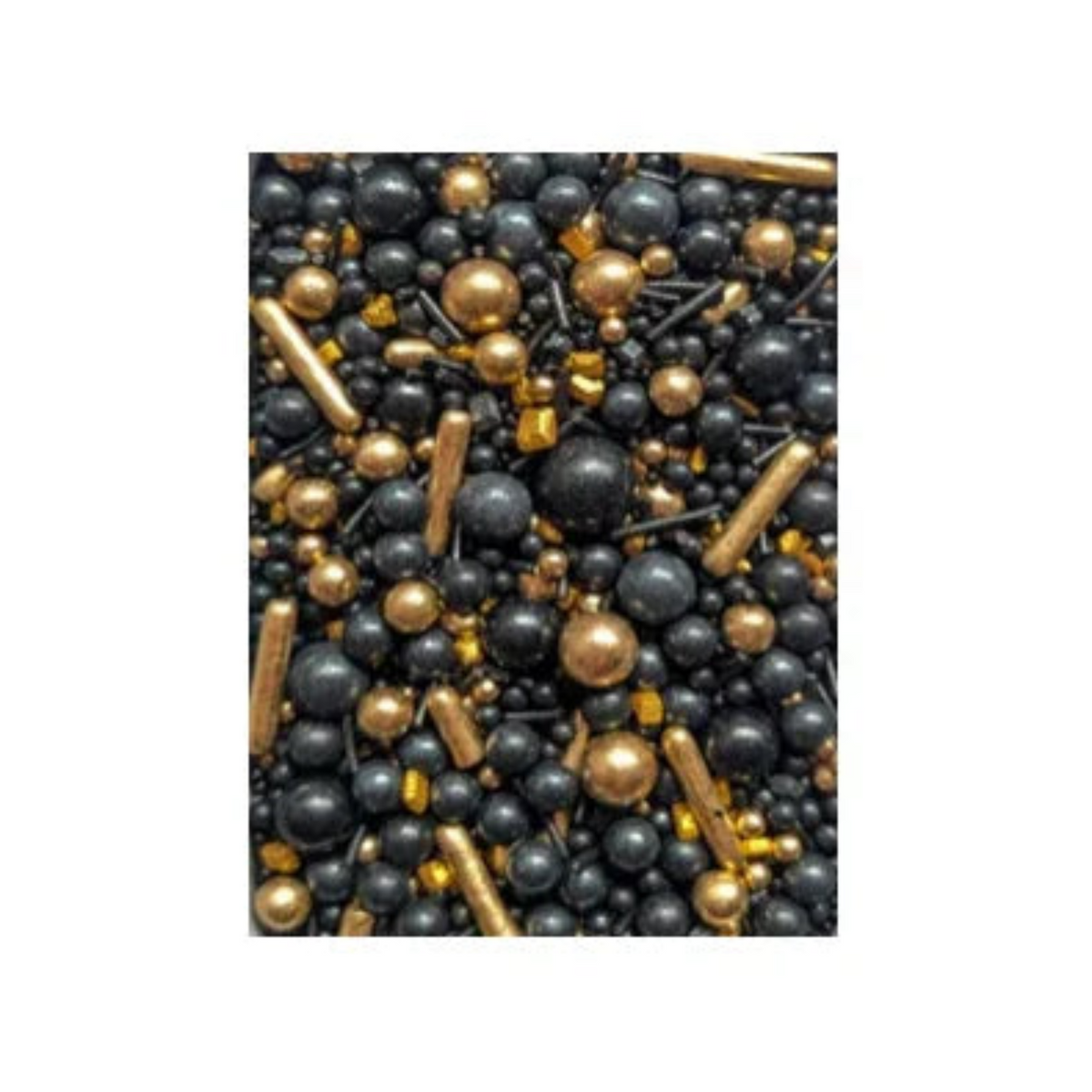 Pete & Will's black and gold decorative cake sprinkles mix