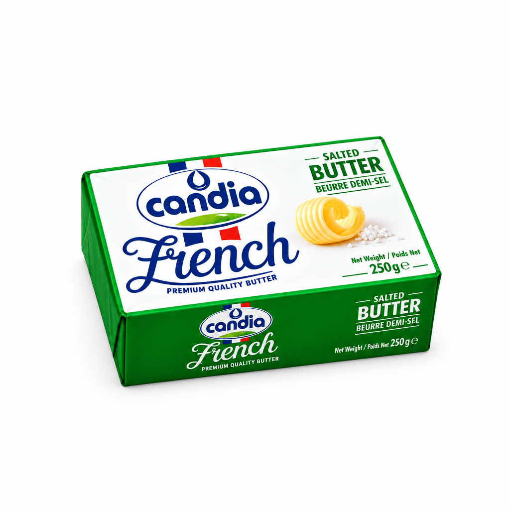 Candia Salted French Butter packaging for baking supplies