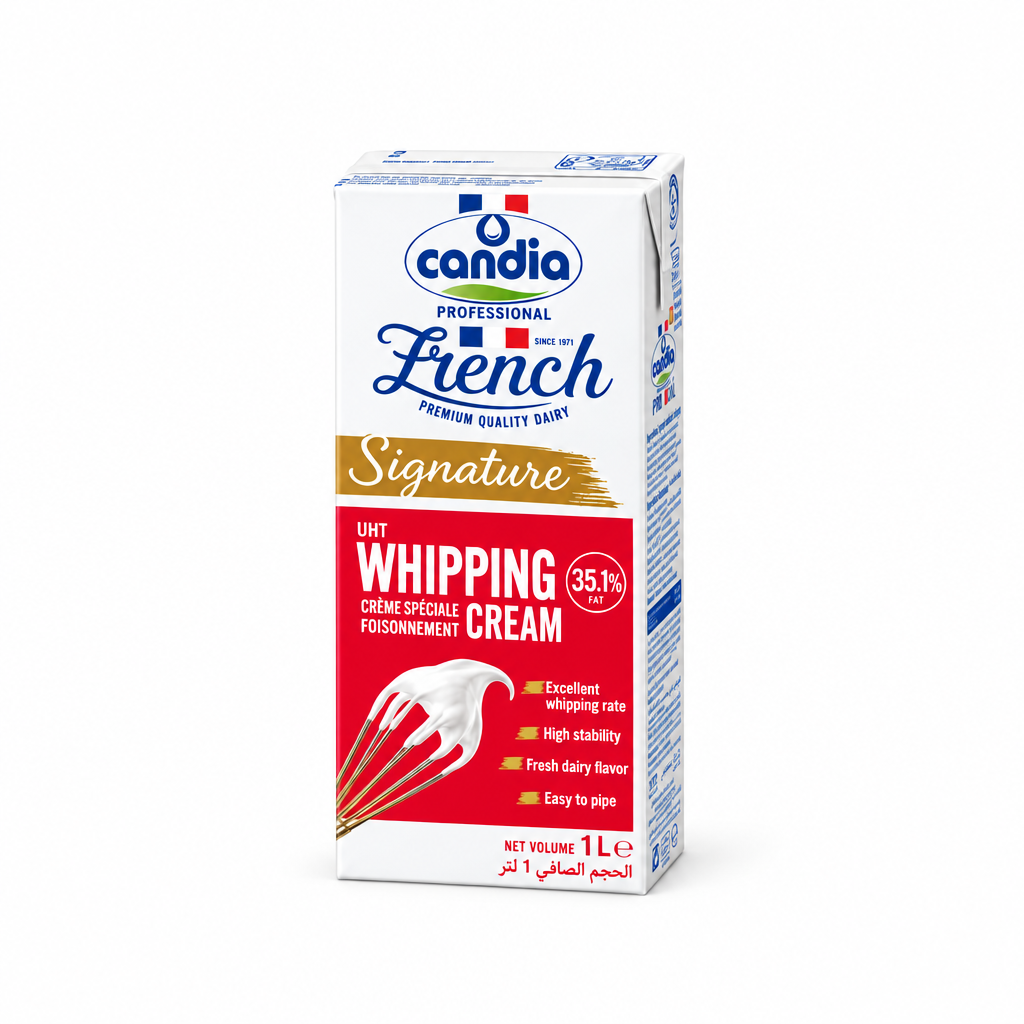 unitedbakerysupplies Candia Whipping Cream 35.1% fat, 1L professional dairy carton