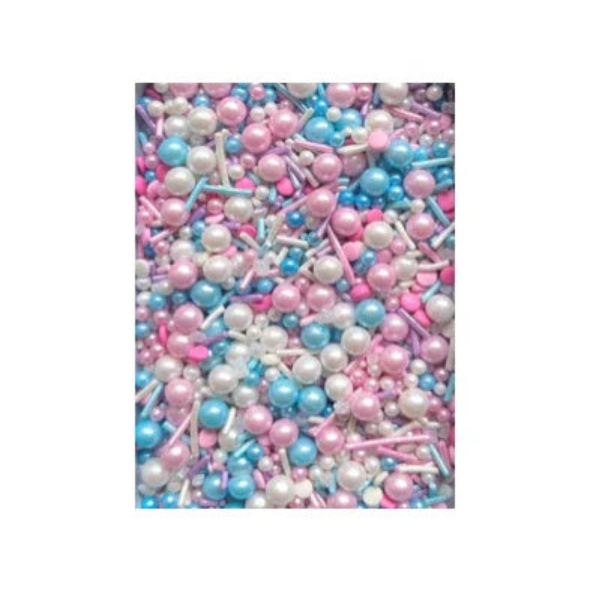 Pete & Will's Cotton Candy mix of pink, blue, and white pearl sprinkles and jimmies.