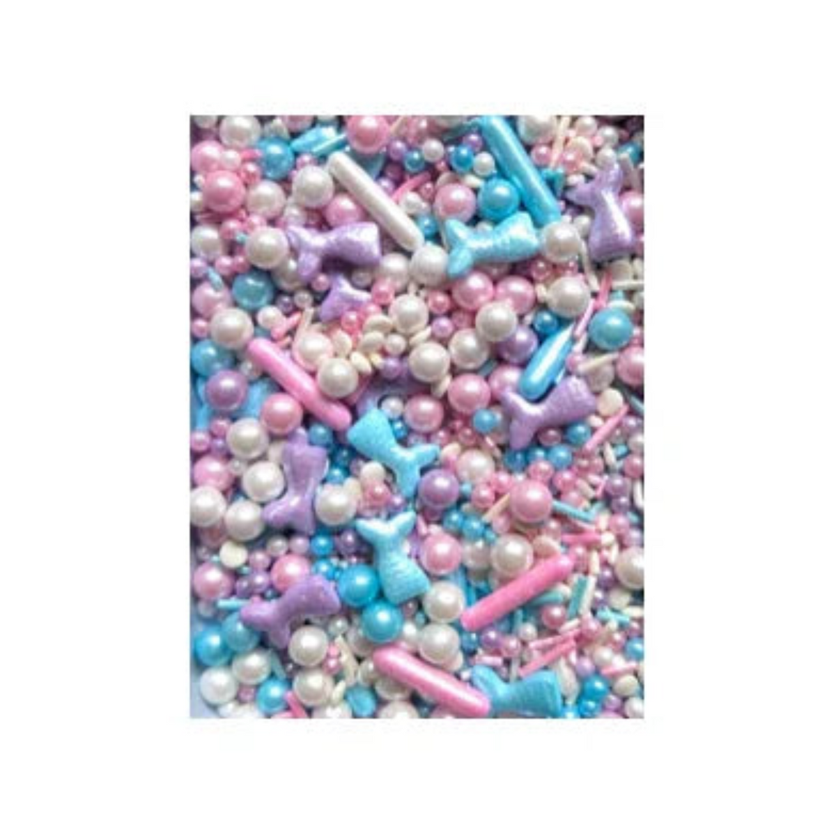 Pete & Will's Mermaid Cove edible sprinkle mix with pink and blue pearls and mermaid tails