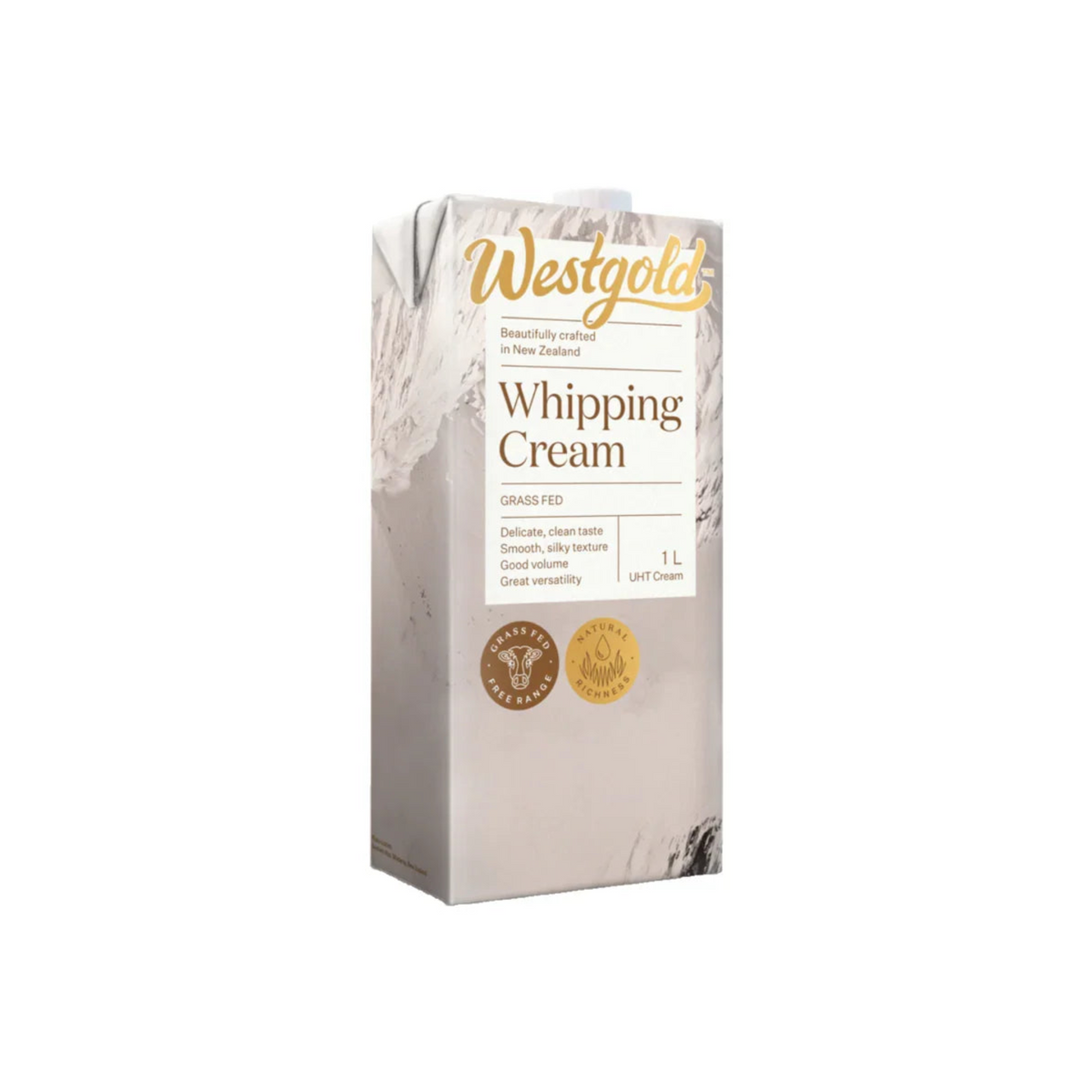 1L carton of unitedbakerysupplies Whipping Cream, grass-fed UHT cream.