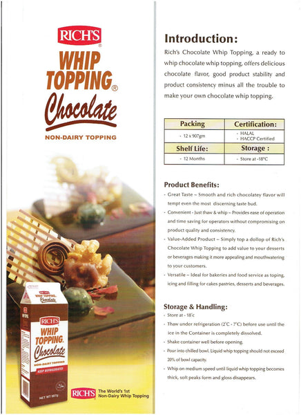 RICH'S Chocolate Whip Topping - unitedbakerysupplies