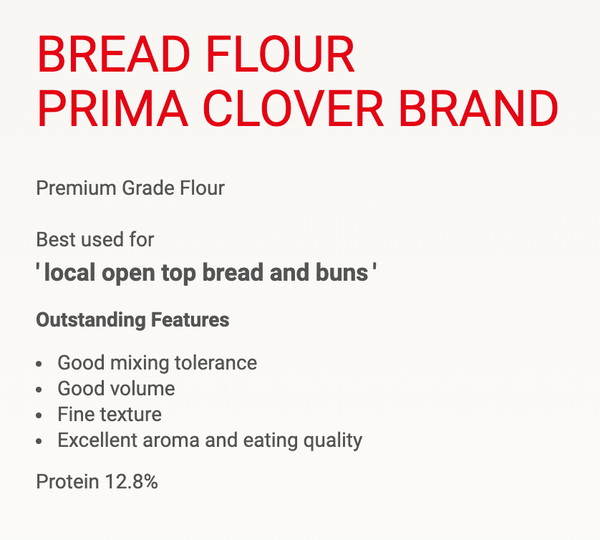 Clover Prima Flour (Bread 12.8%) - unitedbakerysupplies