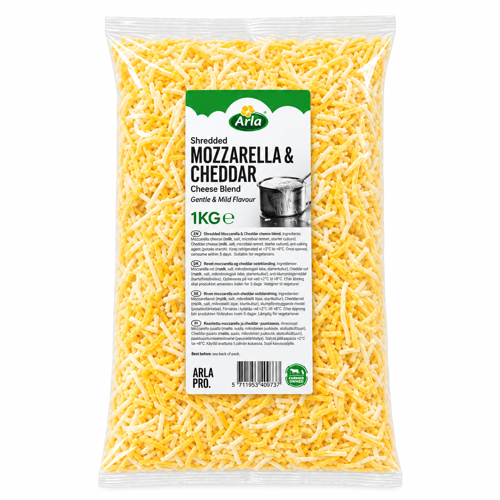 Arla Shredded Mozzarella and Cheddar Cheese - unitedbakerysupplies