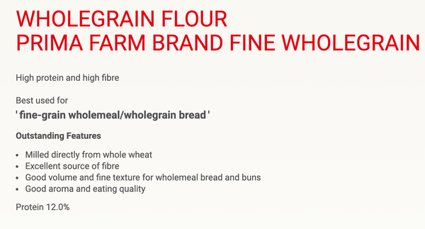 Wholemeal Prima Flour (Fine) - unitedbakerysupplies